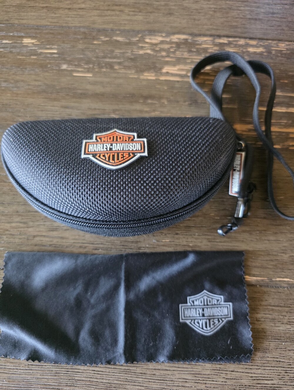 Harley-Davidson Black Sunglasses Case with Strap
